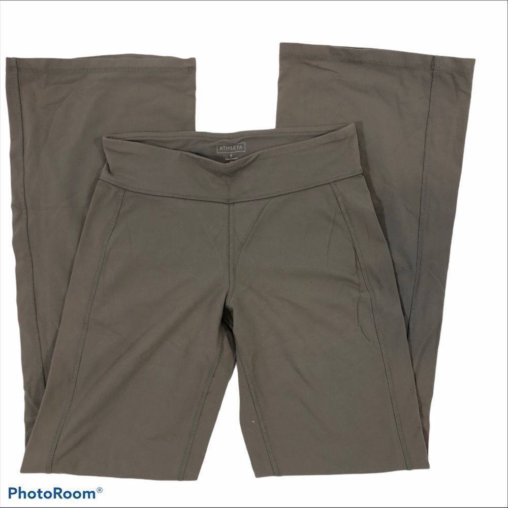 Athleta Wide Leg Brown Grey Athletic Pants Small